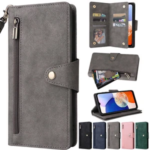 For Samsung A05 A13 A14 A15 A25 A53 A54 5G Magnetic Leather Zipper Wallet Case - Zdjęcie 1 z 49