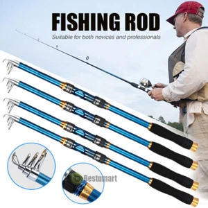 Heavy Duty Carbon Fiber Fishing Rod Travel Telescopic Pole Spinning Rod US - Picture 1 of 19