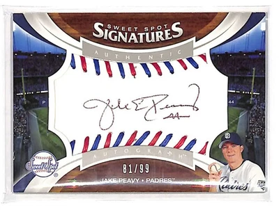 Puntadas Jake Peavy 2006 punto dulce rojo azul - tinta negra #175 automático #/99 Foto 1 de 2