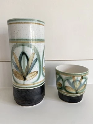 Cinque Ports Pottery Monastery Rye Small Plant Pot & Vase Hand Painted Vintage - Image 1 of 4