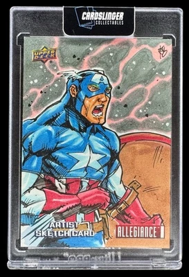 2023 Upper Deck Allegiance Captain America Sketch Card 1 Of 1 Kurobhie - Image 1 of 2