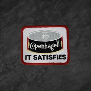 Copenhagen "It Satisfies" Patch Iron-On Embroidered Novelty Sew-On - Picture 1 of 4