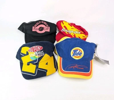 Винтажная Шляпа Лот из 4 - NASCAR Tide Racing DuPont Джефф Гордон Snap-On Road Kill - Изображение 1 из 4