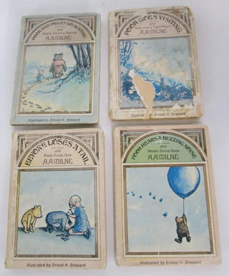 Methuen A.A. Milne Winnie The Pooh Miniature Vintage Four Books H.Shepard - Image 1 of 4