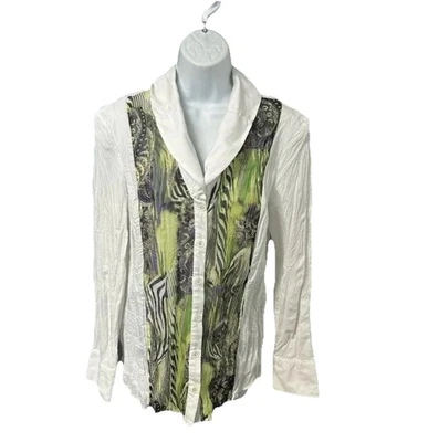 Blusa Bonita Mujer EUR 40 US L Camisa Botón Artística Estampado Animal Coqueta Elegante Foto 1 de 4