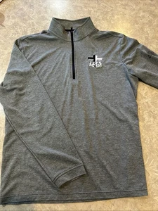 Men’s Medium Gray Adidas Fellowship Of Christian Athletes Pullover 1/4 Zip - Picture 1 of 5
