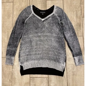 Suéter Rock & Republic M Negro Envejecido Lavado Ácido Grunge Algodón Gótico Cuello en V - Imagen 1 de 9