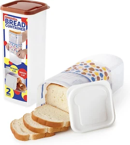 Bread Container (2 Pack) Bread Loaf Keeper, Fresh Bread Storage Container, Clear - Picture 1 of 7