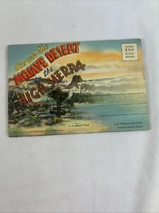 Across Mojave Desert To The High Sierra 18 Picture Fold Out Postcard 1939 Linen - Picture 1 of 7