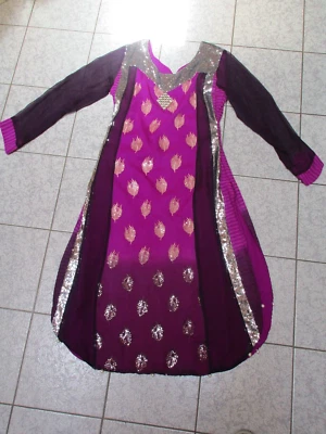 Винтаж? Boho богемный фуксия фиолетовый пуловер платье танец индийский ручной работы - Изображение 1 из 4