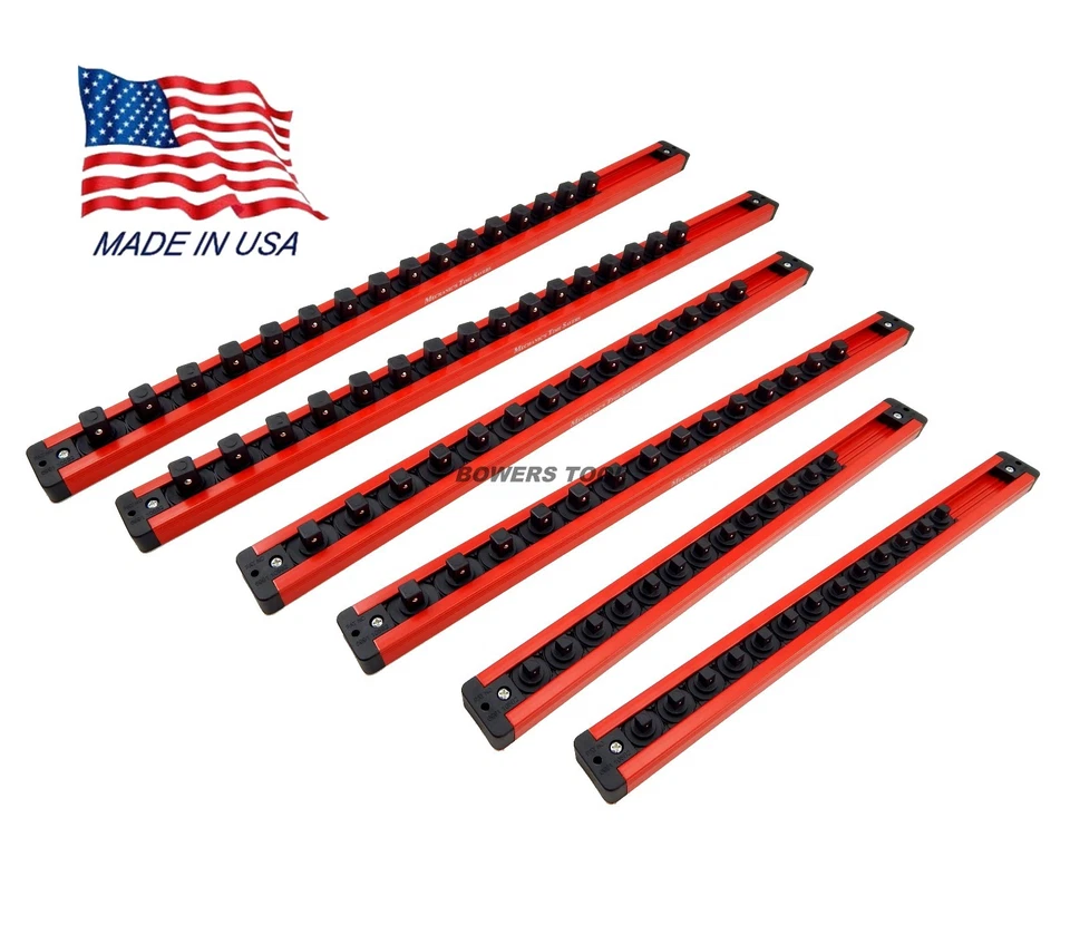 Mechanics Time Saver 1/4 3/8 1/2 Drive Lock A Socket Magnetic Rail Rack Set MTS - Image 1 of 3