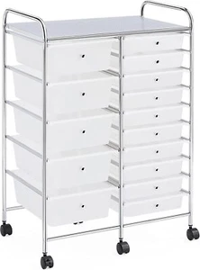 Yaheetech 15 Drawers Rolling Storage Cart Multipurpose Mobile - Picture 1 of 9