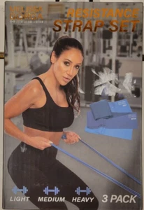 MELISSA GORGA 3ER PACK WIDERSTANDSGURT SET LIGHT MEDIUM HEAVY BLAU - Bild 1 von 10