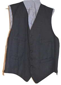 BESPOKE CLASSIC BLUE SPOTTED HAND TAILORED/CANVASSED WAISTCOAT/VEST UK 42 - Picture 1 of 5