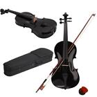4/4 Full Size Acoustic Violin Fiddle Black With Case Bow Rosin W/ Gift For Sale