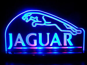 Multi-Color Acrylic Jaguar Car LED Light Table Lamp Man cave room Garage Signs 