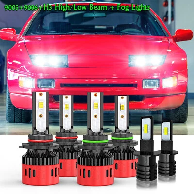 Combo de faros LED altos bajos + luces antiniebla bombillas para Nissan 300ZX 1990-1996 6000K Foto 1 de 4