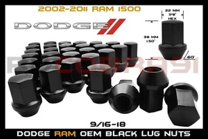 USA Grade 5x5.5" Lug Nut Set in Anodized Black for 2002-2011 Ram 1500 - Picture 1 of 11