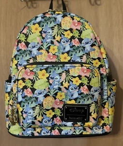 Mini Mochila Disney Loungefly Stitch Piña Floral *Nueva sin Etiquetas” Rara - Imagen 1 de 6
