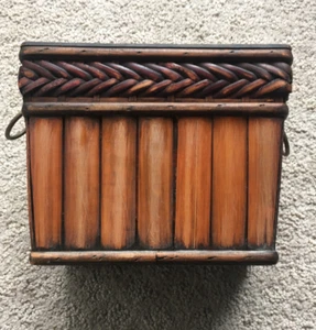 Vintage Holz Deko Box 7"x6"x5" mit Messing Griffen - Bild 1 von 6