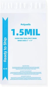 POLYSELLS Strong Self Seal Clear Poly Bags w/ Suffocation Warning for Packaging - Picture 1 of 12