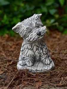Cement yorkie dog statue Concrete yorkshire terrier Highland terrier figurine - Picture 1 of 4