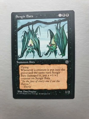 Sengir Bats, MTG Homelands (1995) Common Black Creature NM - Image 1 of 2