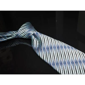 Corbata para hombre Jhane Barnes 100 % seda Deisgner azul gris rayas ombre Japón - Imagen 1 de 4