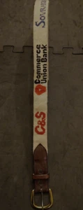 Vtg Size 41 Multi Bank Hand Stitched Needlepoint Belt W/ Brass Buckle Made USA - Picture 1 of 11
