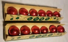 Vtg Coby glass ornaments 2" red balls 2 sets with original boxes USA
