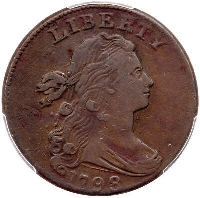 1798 S-174 R-2 PCGS VF 35 Draped Bust Large Cent Coin 1c - Image 1 of 3