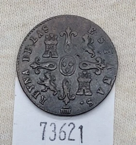 WPCoins ~ 1844 Spain 4 Maravedis KM #530.2 - Picture 1 of 3