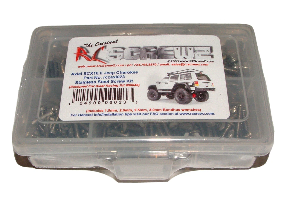 AXIAL RACING SCX10 II JEEP CHEROKEE  RC SCREWZ SCREW KIT STAINLESS STEEL AXI023 - Image 1 of 1