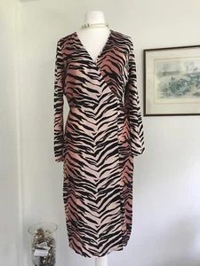 MISS SELFRIDGE ORANGE ANIMAL PRINT DRESS SIZE 10 PETITE **RRP £45**SALE - Picture 1 of 11