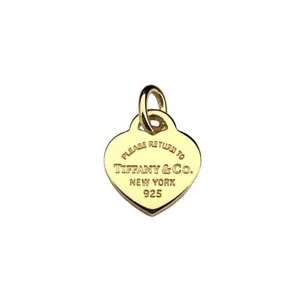 Tiffany & Co. goldener Herzanhänger für Ketten mit markenloser Öse + Schmuck Box - Bild 1 von 8