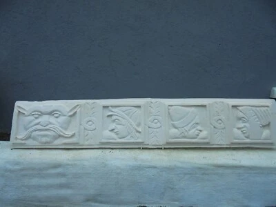 plaster cast from antique original depicting medieval characters, 90 by 17 cm - Image 1 of 4