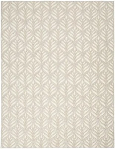 8' X 11' Ivory And Grey Floral Stain Resistant Non Skid Area Rug - Picture 1 of 1