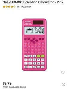 New Casio Scientific Calculator - fx-300ES PLUS-PK 2nd Edition New In Box Pink - Picture 1 of 6