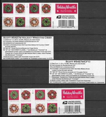 Holiday Wreaths #5427b(CF1) AND REGULAR #5427b Convertible Booklets of 20 - Image 1 of 3