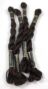 4 Skeins DMC Cotton Perle Sz 5 Color #3371 Brown Made In France 27 Yd - Picture 1 of 6