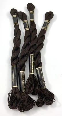 4 Skeins DMC Cotton Perle Sz 5 Color #3371 Brown Made In France 27 Yd - Image 1 of 4