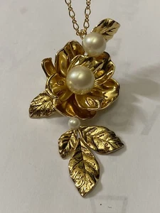 Kate Spade Lavish Blooms Pendant Necklace Gold z46 NWT - Picture 1 of 4