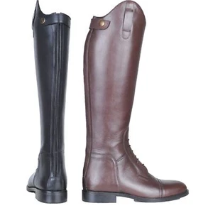 Ladies Horse Riding Boots Leather Zip Up Equestrian Rider Competition Long Shoes - Picture 1 of 4