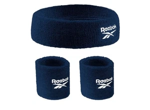 New Reebok 3pc Unisex Athletic TerryCloth Sweatband Set 2.25in Head 3.25in Wrist - Picture 1 of 13