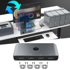Switcher Selector KVM Switcher USB 2.0 for Printer, PC Widely Compatibility - Afbeelding 1 van 7
