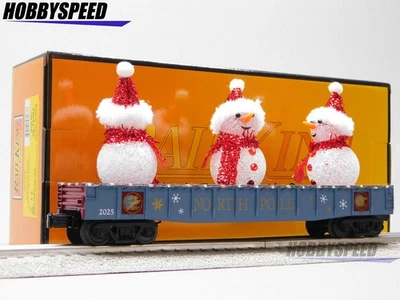 MTH RAILKING NORTH POLE GONDOLA WITH LEDs & LIGHTED SNOWMEN O GAUGE 30-72264 NEW - Image 1 of 4