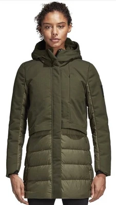 Adidas Terrex Climawarm Jacket - Women's Size XL Puffer Hooded Green - Image 1 of 4