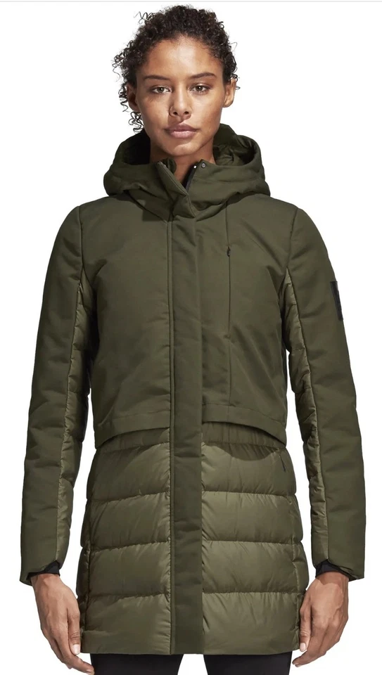 Adidas Terrex Climawarm Jacket - Women's Size XL Puffer Hooded Green - Image 1 of 4