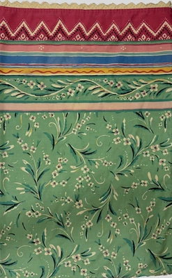 COLLIER CAMPBELL GYPSY DANCE FLORAL RED/YELLOW/BLUE/GREEN TWIN FLAT SHEET - Image 1 of 2