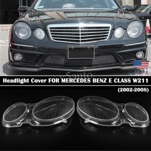 Left Right Headlight Lens Cover For 2002-08 Mercedes-Benz E Class W211 350 E320 - Picture 1 of 16